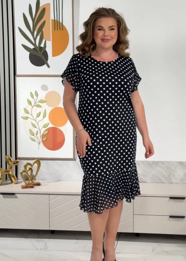 Rochie, tricot + șifon