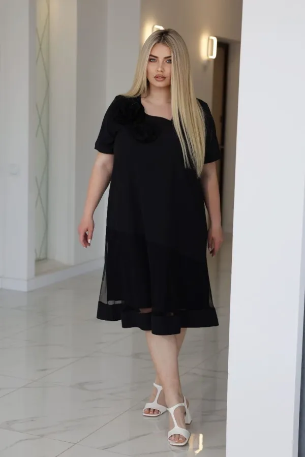 Rochie de ocazie, stofă de costum + volan